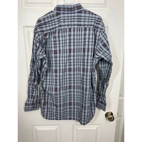 Tommy Bahama Mens Large Button Up Grey Checkered Shirt Tencel Lyocel Guys - Picture 2 of 9